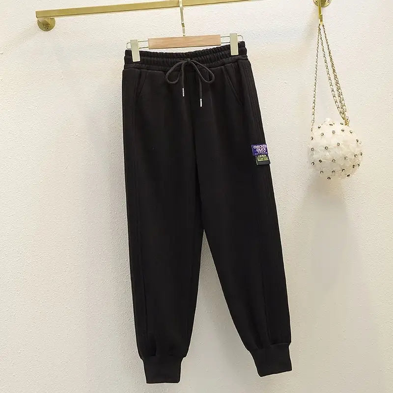 Color Solid Loose Padded Sweatpants - Black / M - Pants