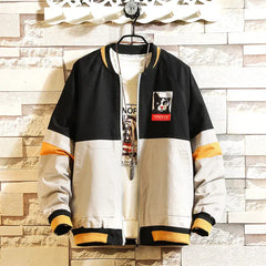 Colorblock Collar College Jacket Coat