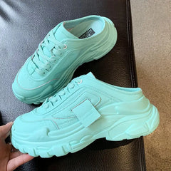 Colored Soles Leather Sandal with Memory Foam Insole Euro