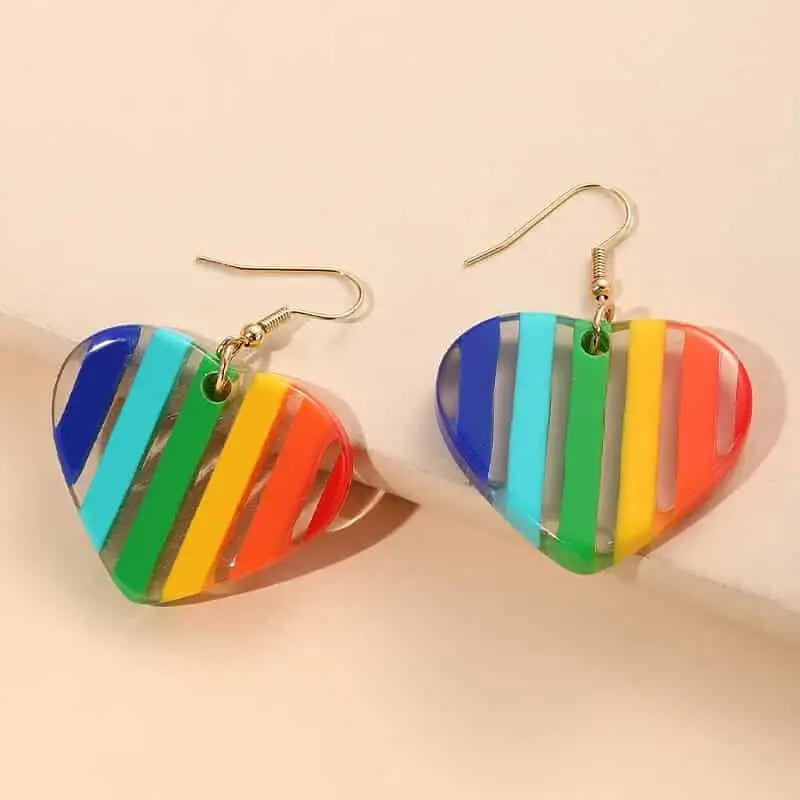 Colorful Bohemian Choker Necklaces - Heart Earrings