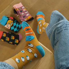 Colorful Cartoon Cotton Socks for EU35-43 US5-8.5