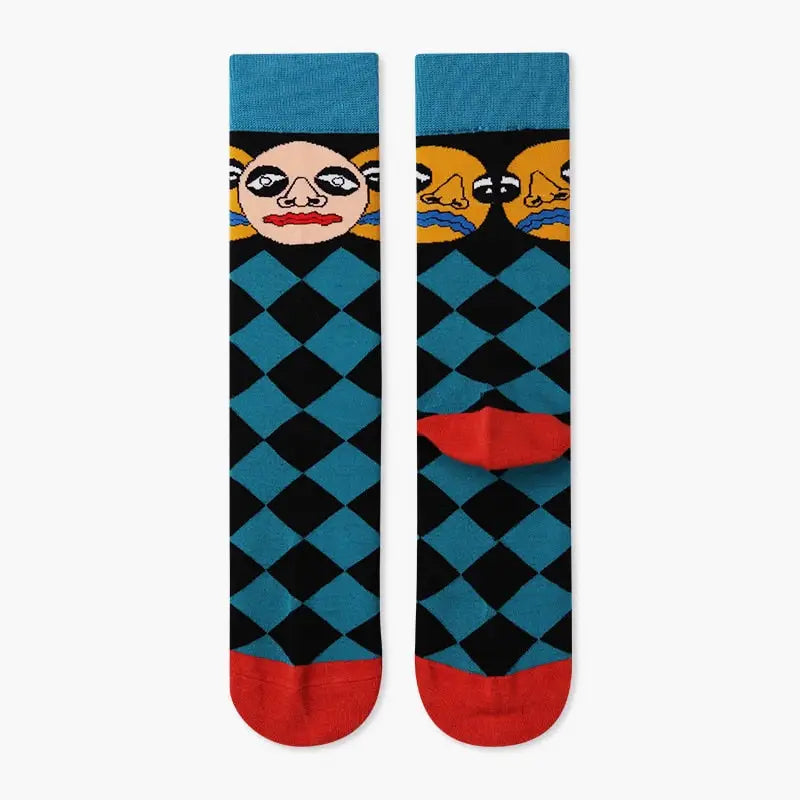 Colorful Cartoon Cotton Socks for EU35-43 US5-8.5 diamonds