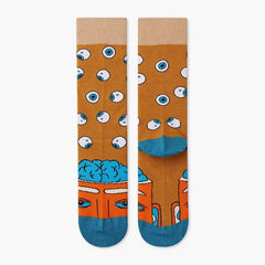 Colorful Cartoon Cotton Socks for EU35-43 US5-8.5 Eyes