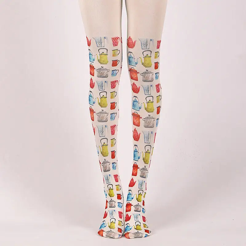 Colorful Cotton Design Patterns Pantyhose Color Pot