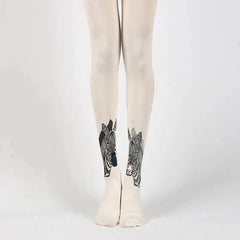 Colorful Cotton Design Patterns Pantyhose Zebra / One Size