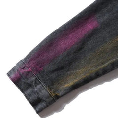 Colorful Denim Jacket with Fiery Multicolor Design