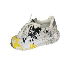 Colorful Graffiti PU Leather Sneakers - Shoes