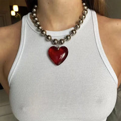 Colorful Love Heart Pendant Necklaces for Everyday Wear
