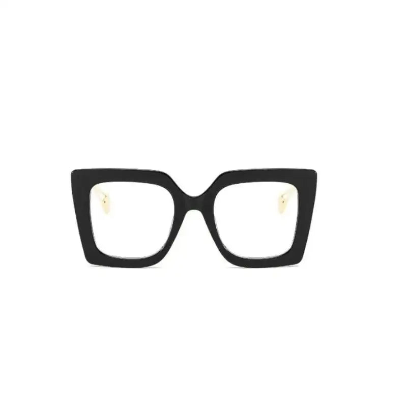 Colorful Oversized Square Eyeglass Frames - Black Clear