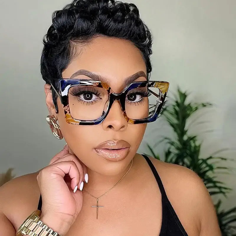 Colorful Oversized Square Eyeglass Frames for Everyday Wear