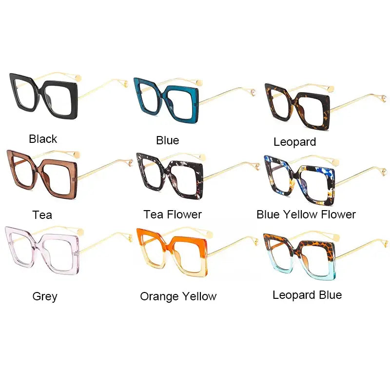 Colorful Oversized Square Eyeglass Frames for Everyday Wear