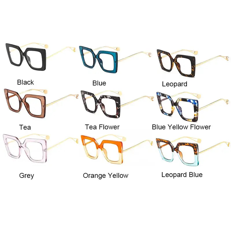 Colorful Oversized Square Eyeglass Frames - Glasses
