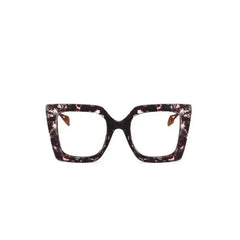 Colorful Oversized Square Eyeglass Frames - Tea Flower