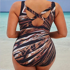 Colorful Plus Sizes One Piece Beachwear Swimsuit