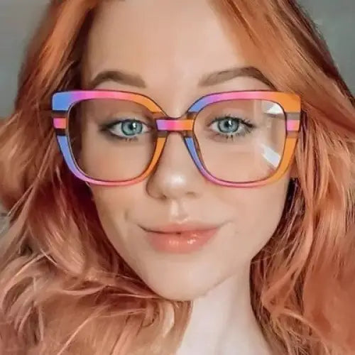 Colorful Square Anti-Glare Eyeglasses Frames - Glasses