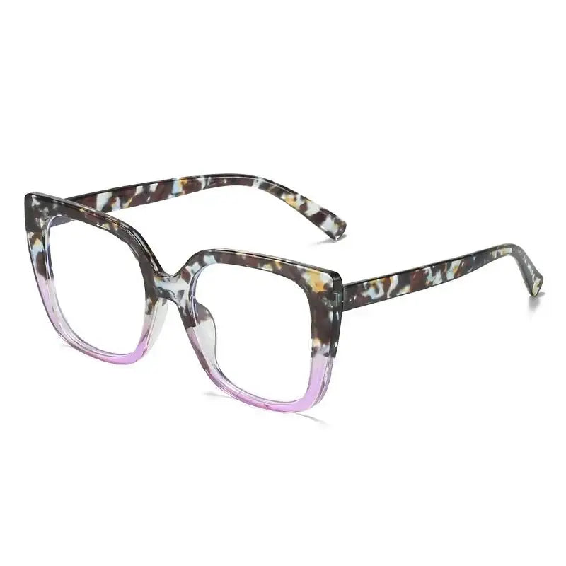 Colorful Square Anti-Glare Eyeglasses Frames - Purple