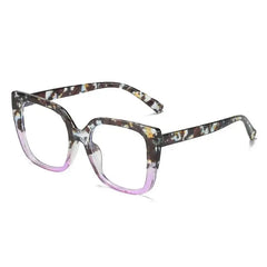 Colorful Square Anti-Glare Eyeglasses Frames - Purple