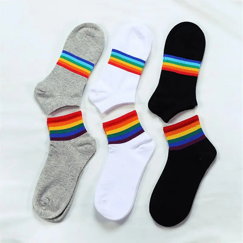 Colorful Stripes Cotton Socks One Size