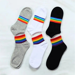 Colorful Stripes Cotton Socks One Size