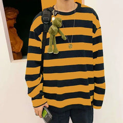 Colorful Stripes Korean Styles Sweatshirt for Men and Women