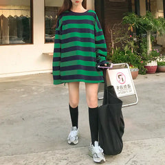 Colorful Stripes Korean Styles Sweatshirt for Men and Women
