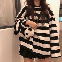 Colorful Stripes Korean Styles Sweatshirt for Men and Women