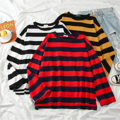Colorful Stripes Korean Styles Sweatshirt for Men and Women