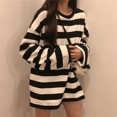Colorful Stripes Korean Styles Sweatshirt for Men and Women