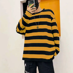 Colorful Stripes Korean Styles Sweatshirt for Men and Women