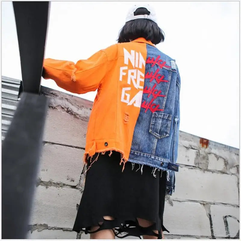 Colors Denim Jacket Women Oversized Street Style