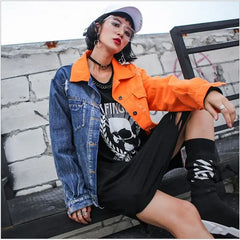 Colors Denim Jacket Women Oversized Street Style