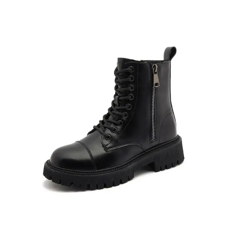 Combat Sole Ankle Zipper Boots Euro Size 35