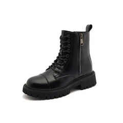 Combat Thin Sole Ankle Zipper Boots