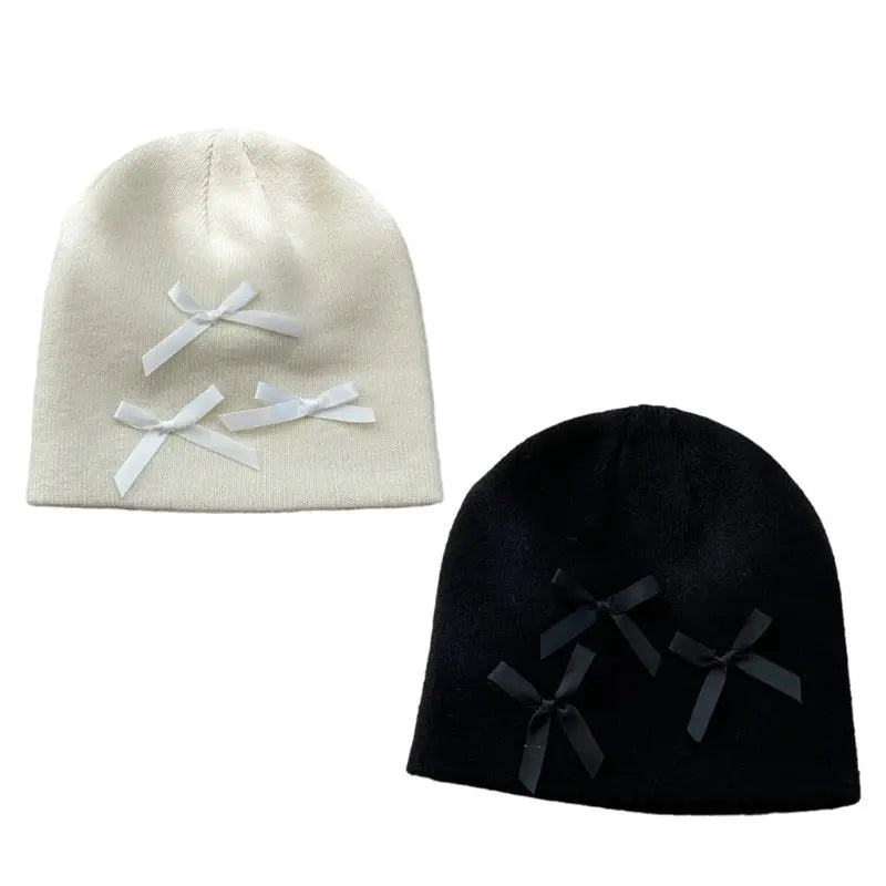 Comfortable Lace-Up Knitted Beanie for Everyday Wear