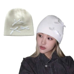 Comfortable Lace-Up Knitted Beanie for Everyday Wear