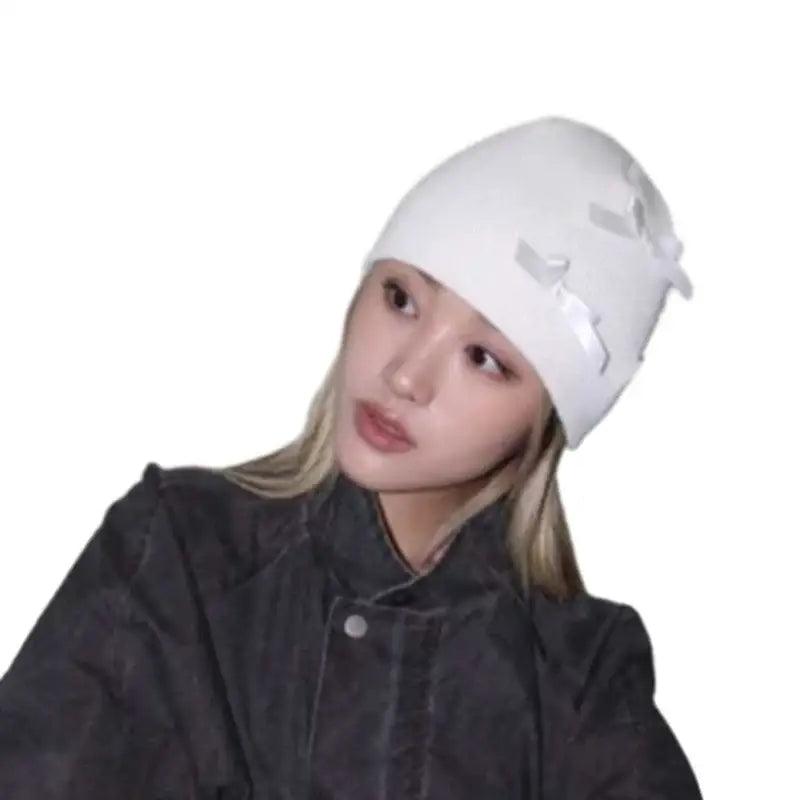 Comfortable Lace-Up Knitted Beanie for Everyday Wear