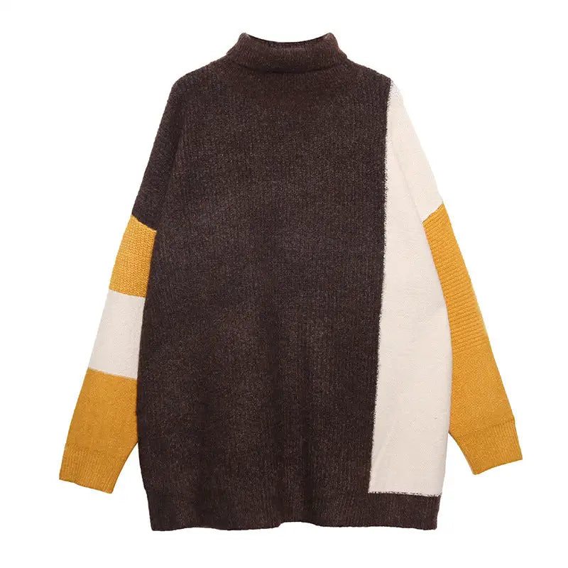 Contrast Color Knitted Sweater