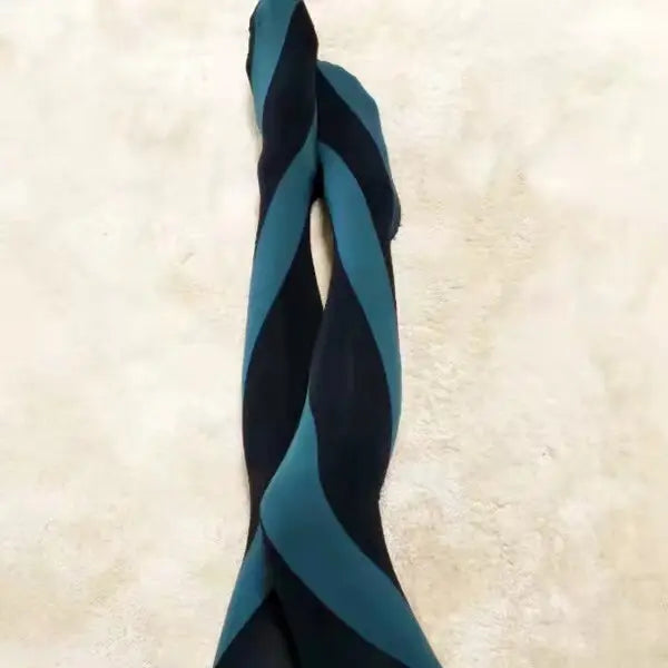 Contrast Color Twist Stockings