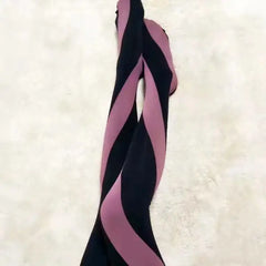 Contrast Color Twist Stockings