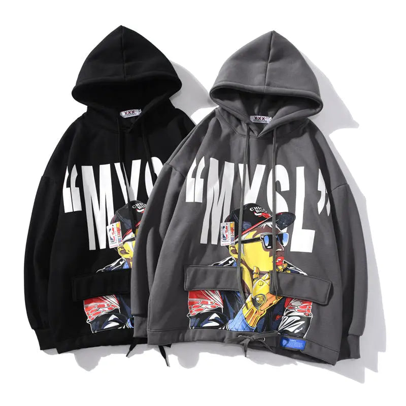 Contrast MYSL Hip Hop Hoodie for Men and Women