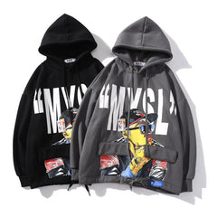 Contrast MYSL Hip Hop Hoodie for Men and Women