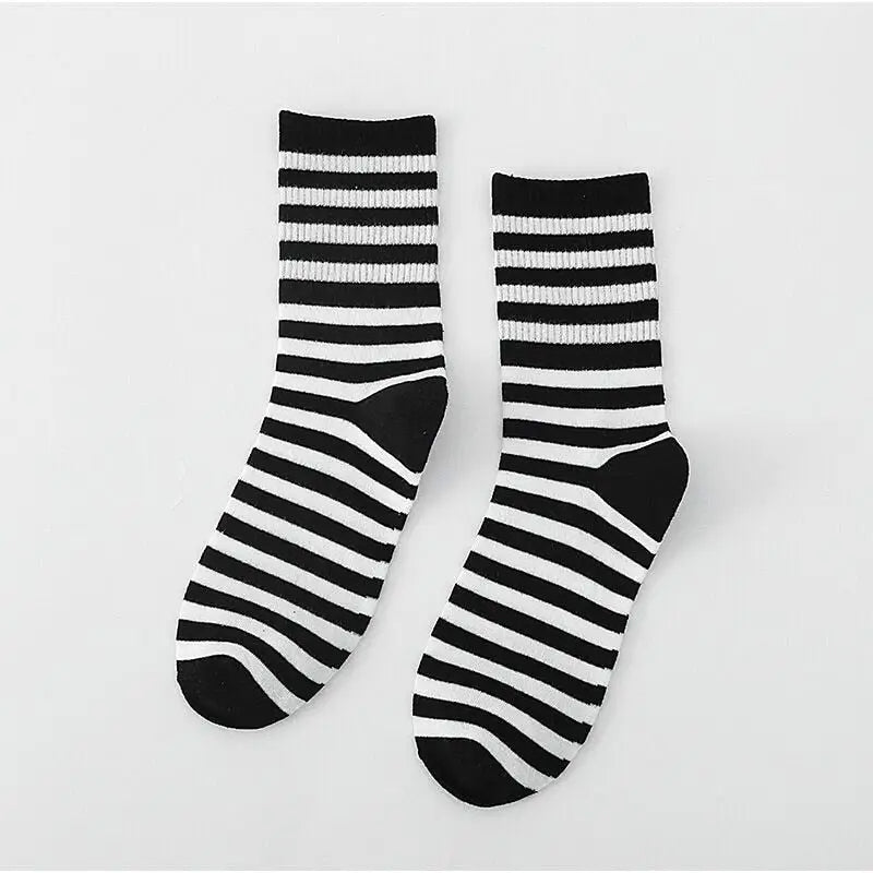 Coolest Cotton Socks - Stripe / One Size / Black