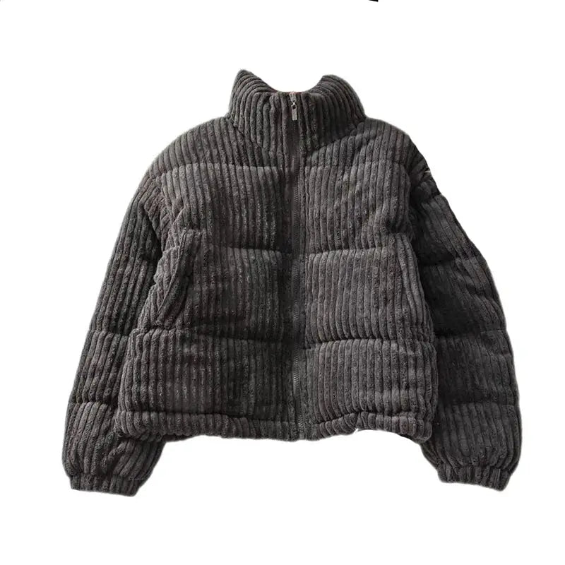 Corduroy Bomber Long Sleeve Jacket Black / S