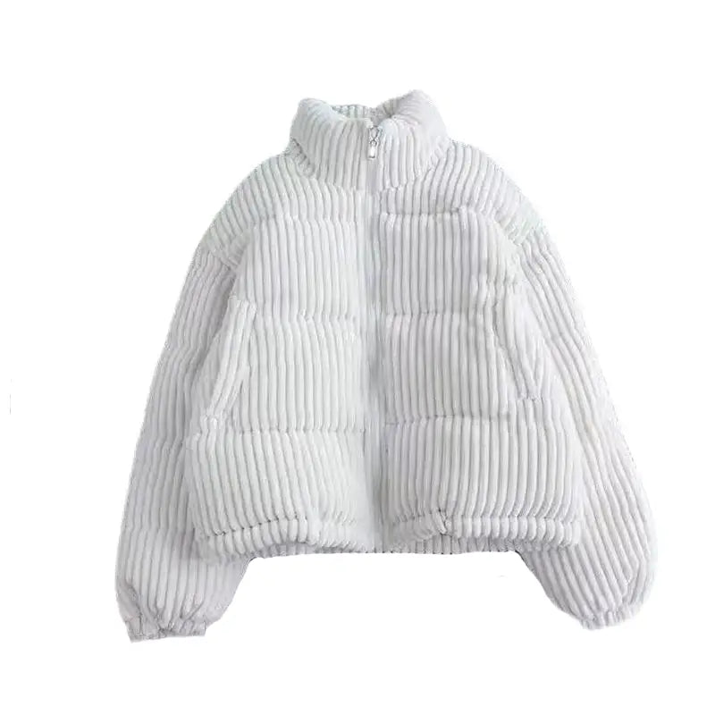 Corduroy Bomber Long Sleeve Jacket White / S