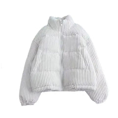 Corduroy Bomber Long Sleeve Jacket White / S