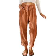 Corduroy High Waist Loose Straight Pants