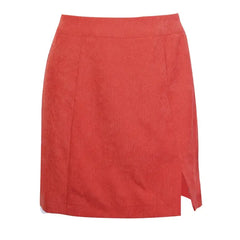 Corduroy High Waist Mid-Length Skirt