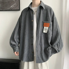 Corduroy Long Sleeve Korean Shirt