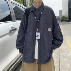 Corduroy Long Sleeve Korean Shirt