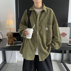 Corduroy Long Sleeve Korean Shirt